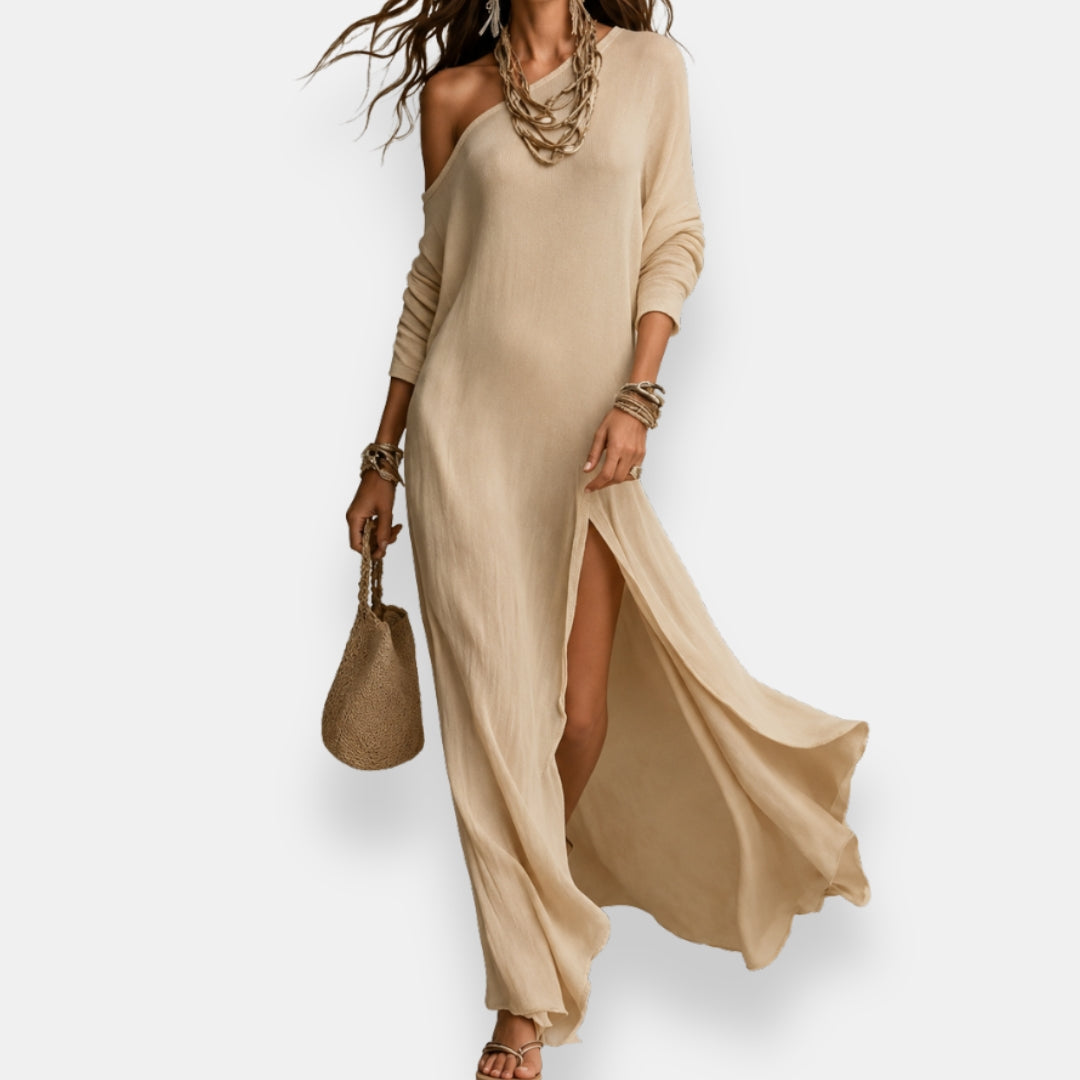 Cervaine | Robe longue épaule dénudée