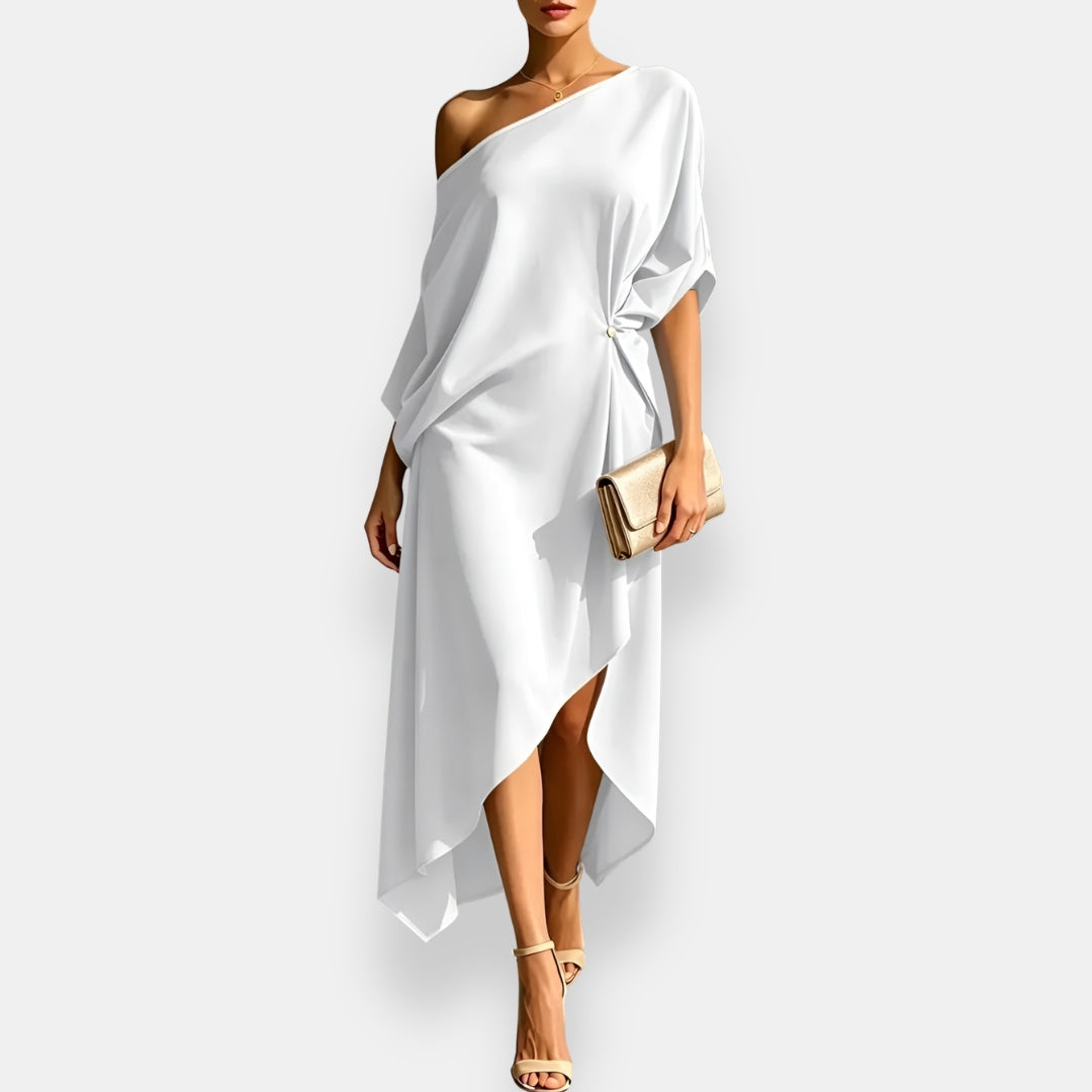Orléane | Robe drapée asymétrique