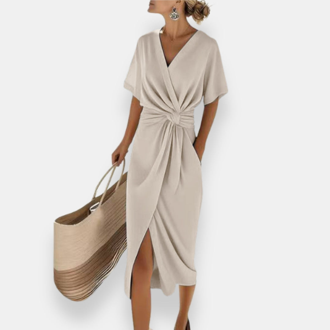 Yveline | Robe portefeuille nouée