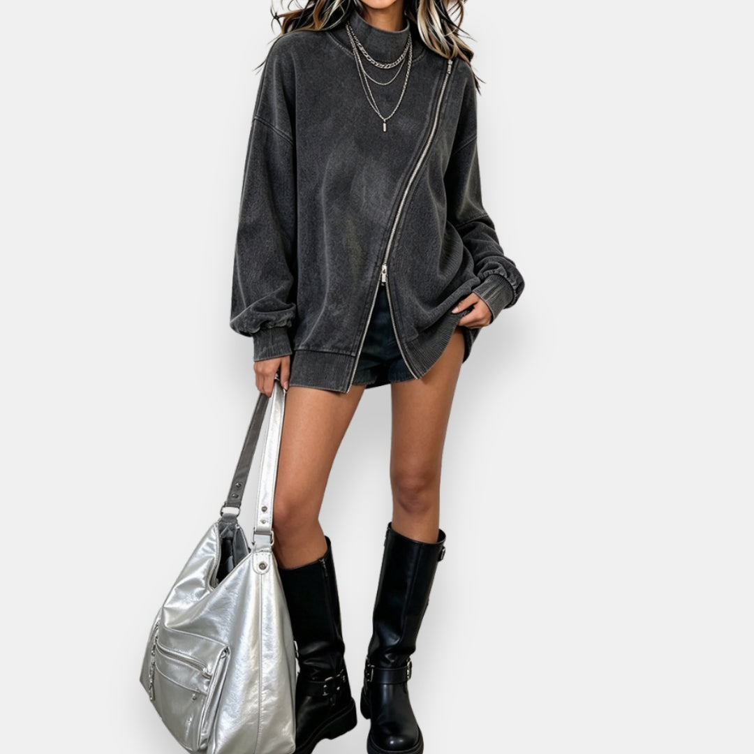 Valdine | Sweat Zip Asymétrique