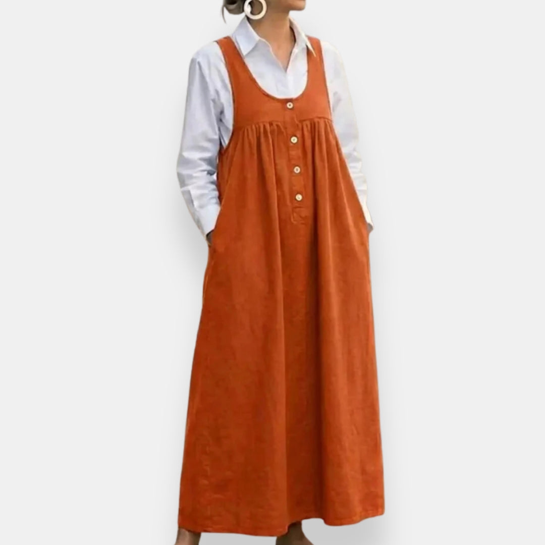 Mathilde | Robe chasuble boutonnée