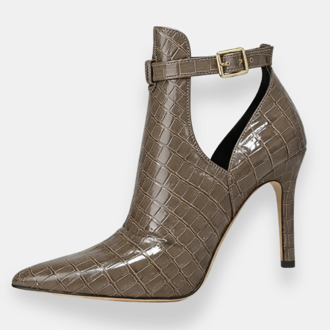 Simone | Escarpins croco vernies