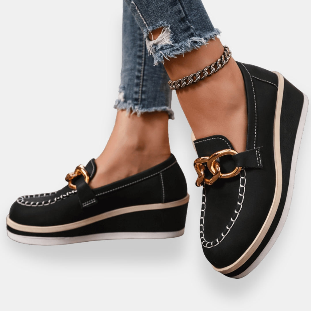 Orphise | Mocassins compensés chaîne dorée