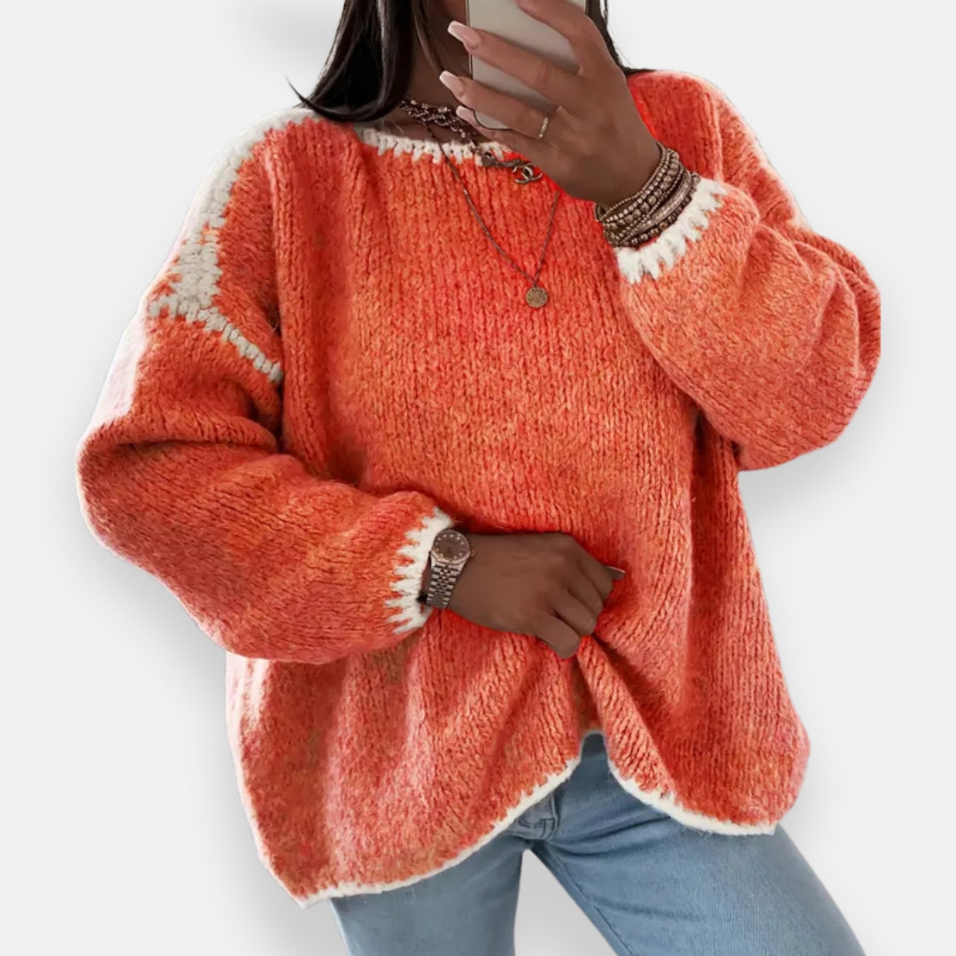Anne | Pull en tricot bicolore