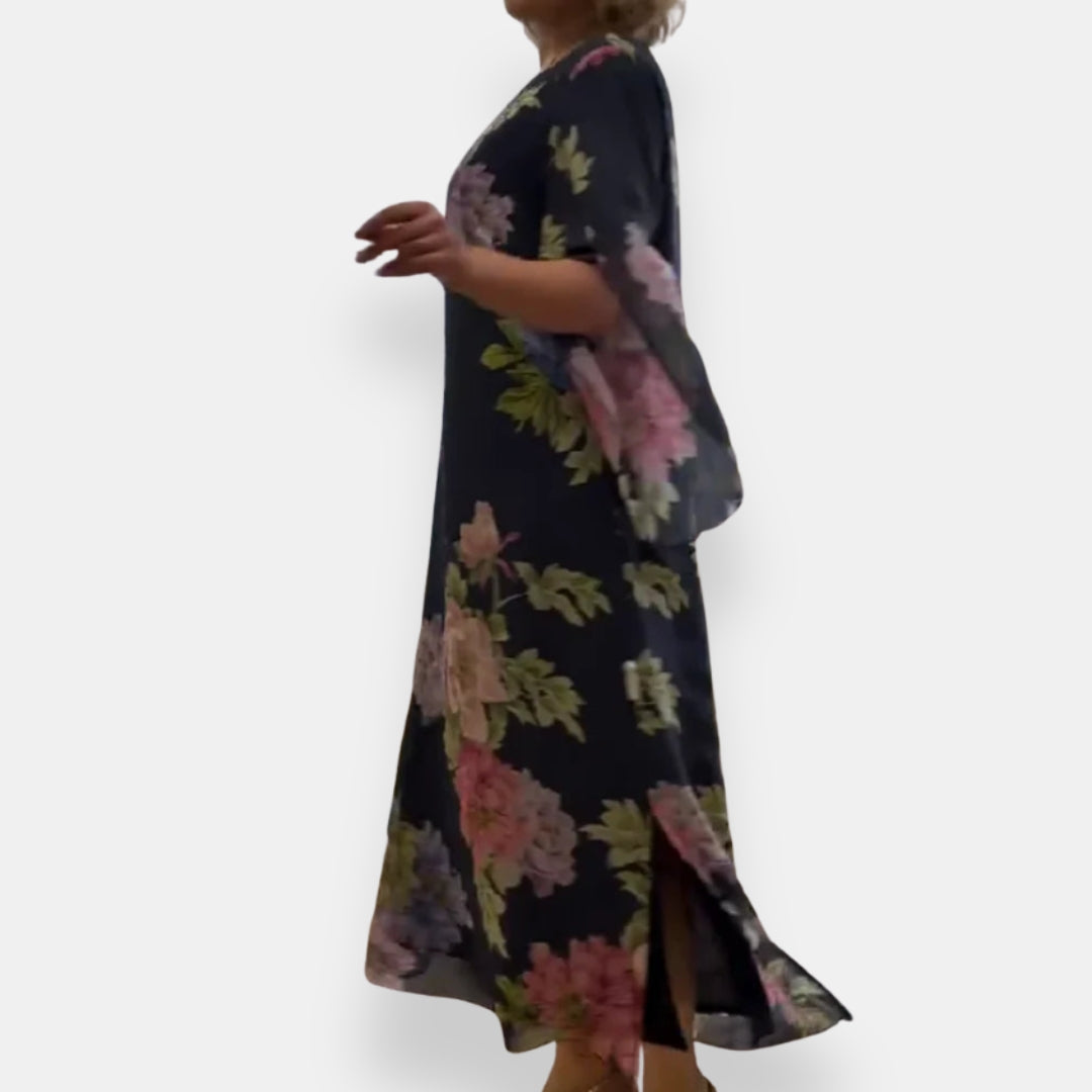 Janique | Robe longue fluide florale