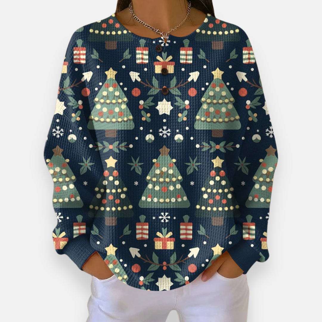 Malorie | Sweat imprimé festif