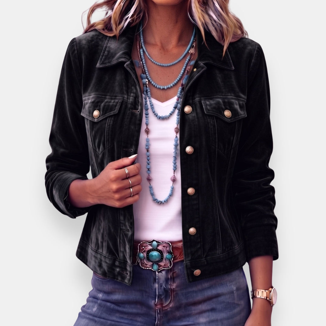 Elaïa | Veste Jean Turquoise