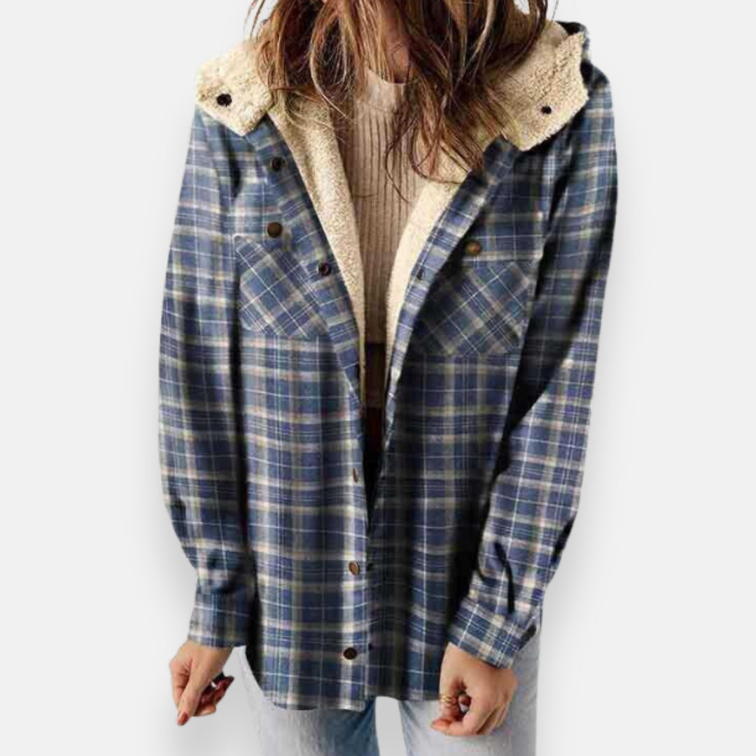 Joélie | Veste à carreaux doublée