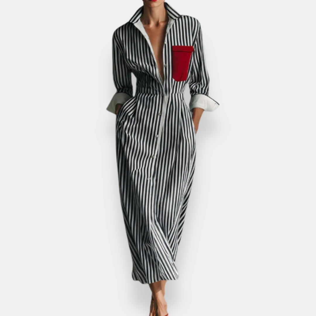 Naomie | Robe Chemise Rayée