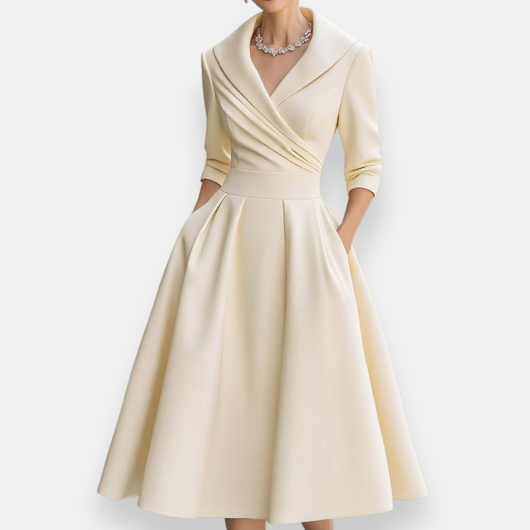 Lórwelle | Robe midi évasée châle