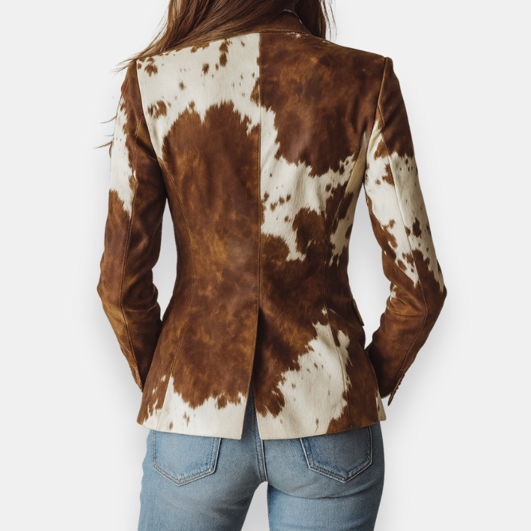 Cléone | Veste Imprimé Peau de Vache Bicolore