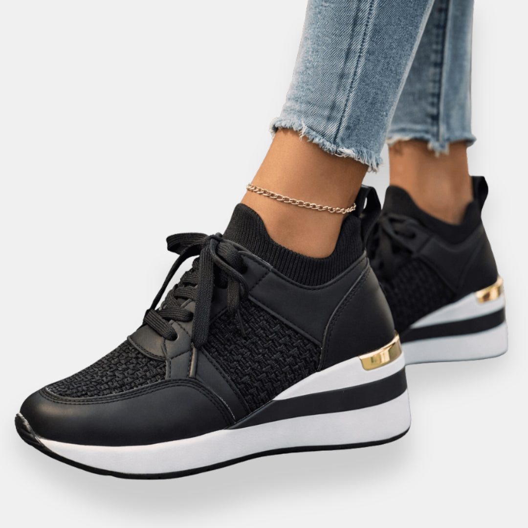 Linotte | Sneakers compensées dorées