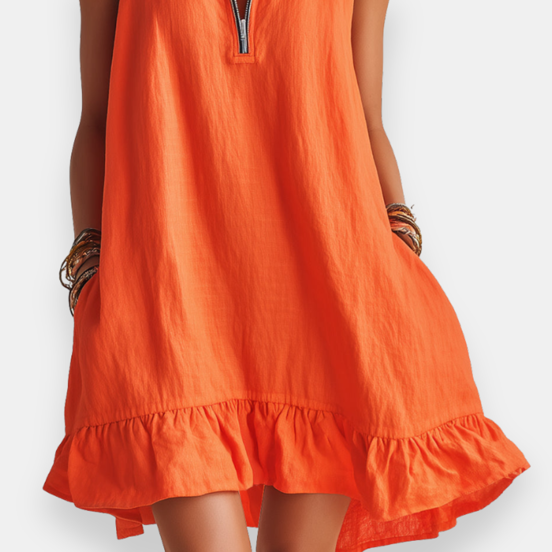Hilaire | Robe courte sans manches à volant