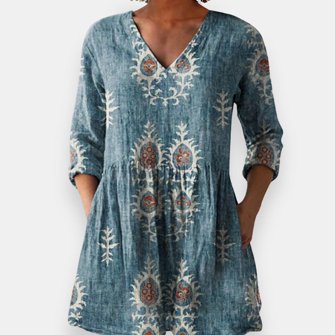 Aliette | Blouse Col V Folklorique