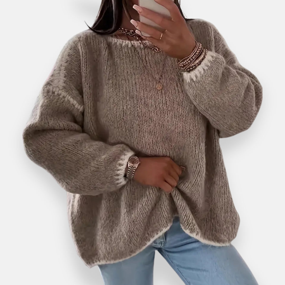 Anne | Pull en tricot bicolore