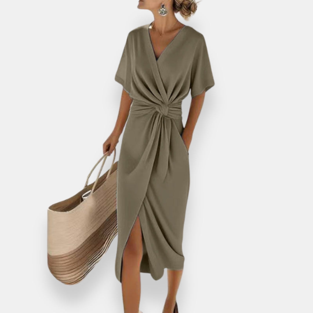 Yveline | Robe portefeuille nouée