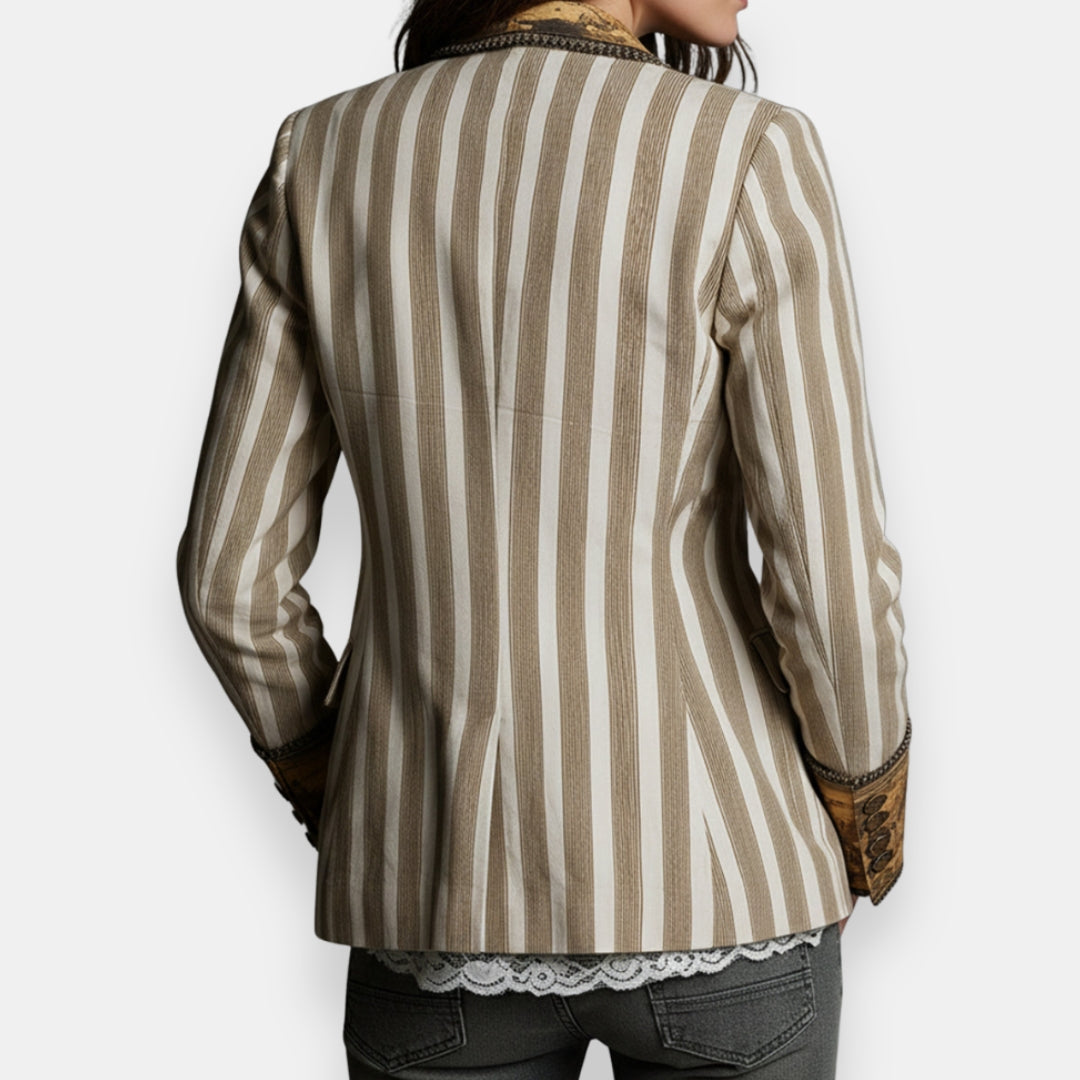 Argia | Veste Rayée avec Revers Brodés