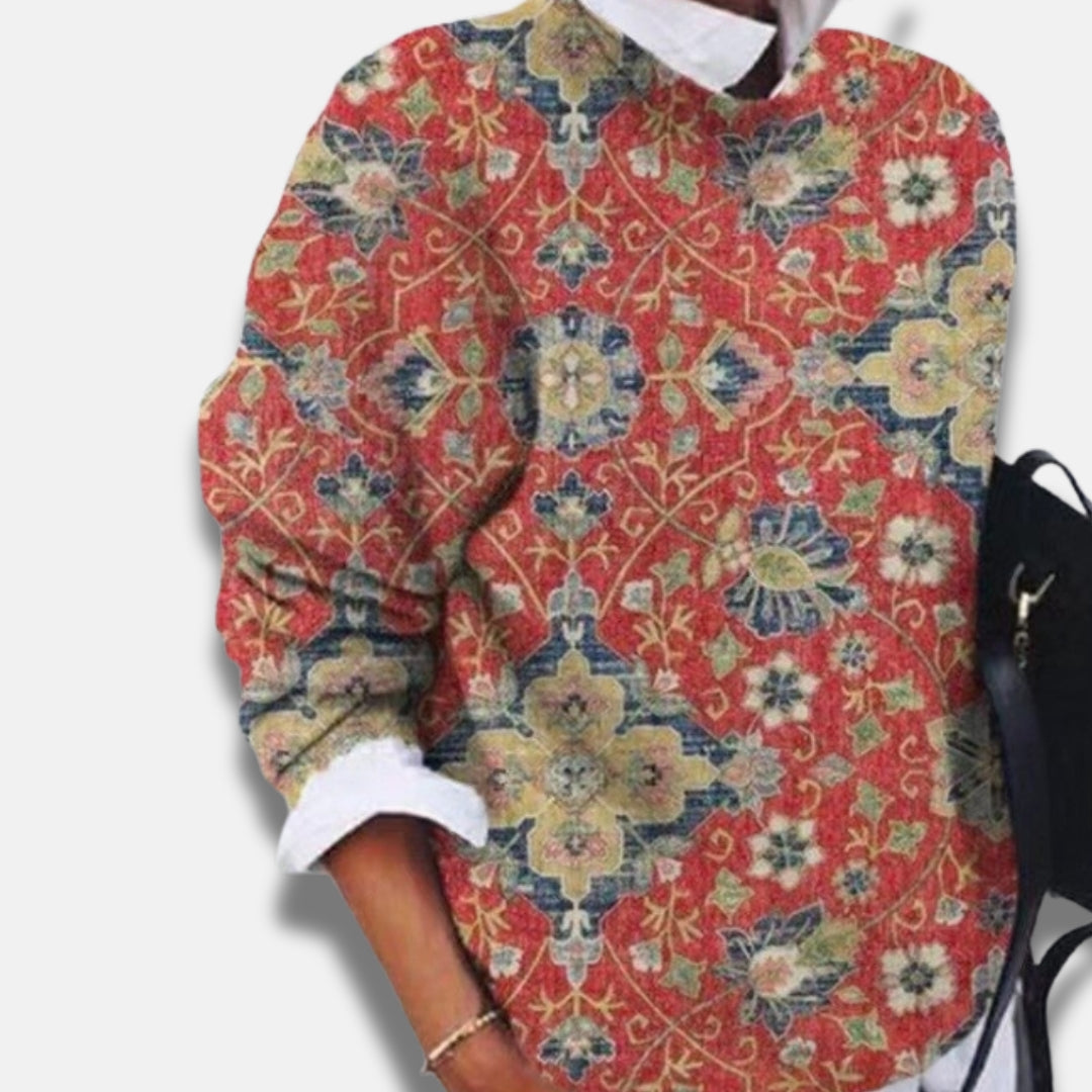 Anavine | Pull à motif floral artistique