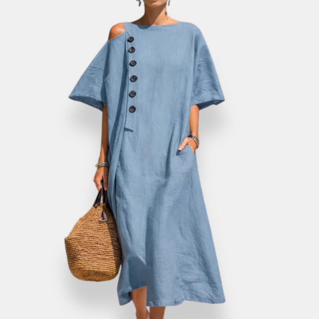 Émilienne | Robe épaule dénudée