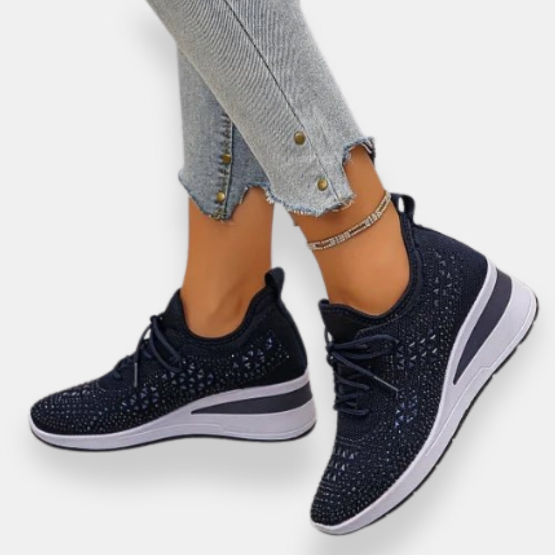 Joëlvrine | Sneakers strass compensées
