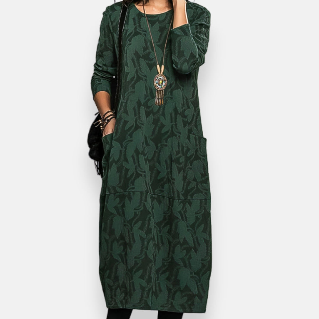 Maléna | Robe longue à motifs discrets