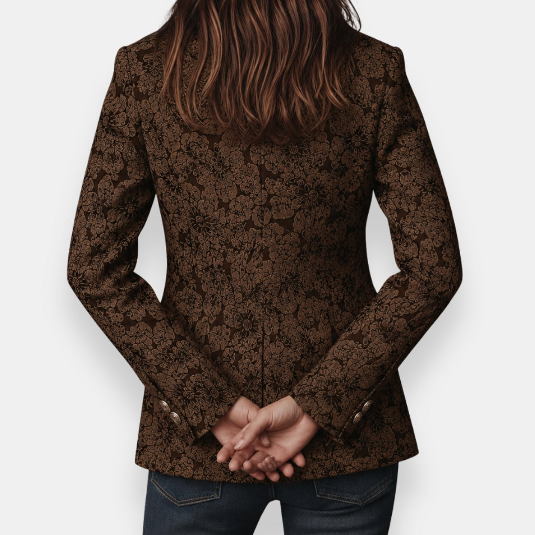 Laora | Veste en Jacquard à Motif Floral
