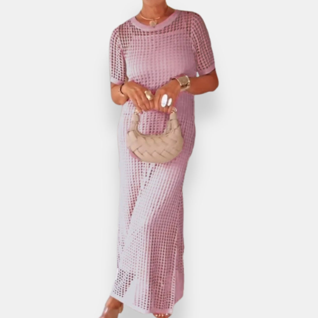 Liézel | Robe longue ajourée courte