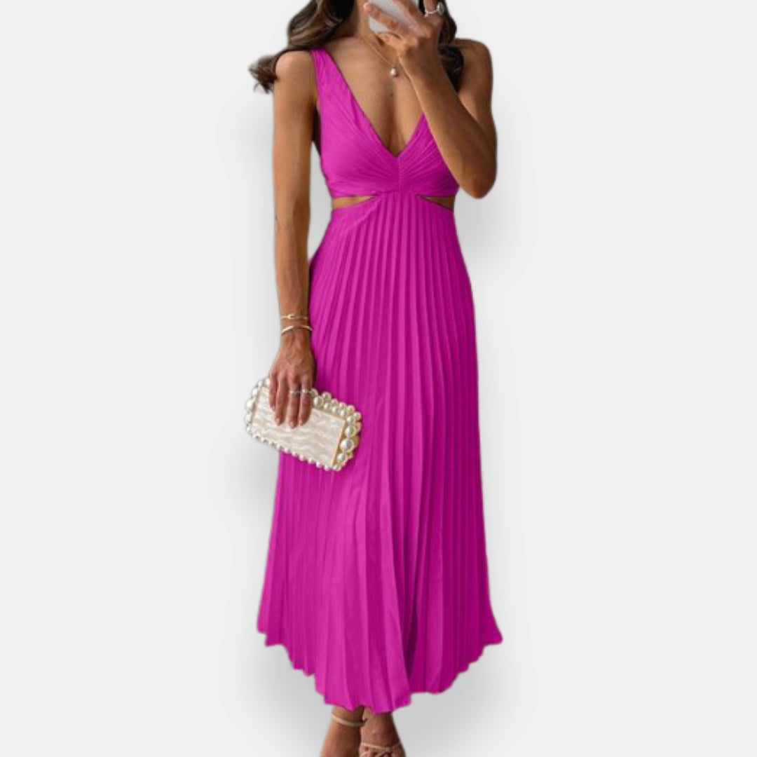 Délia | Robe Plissée Découpée