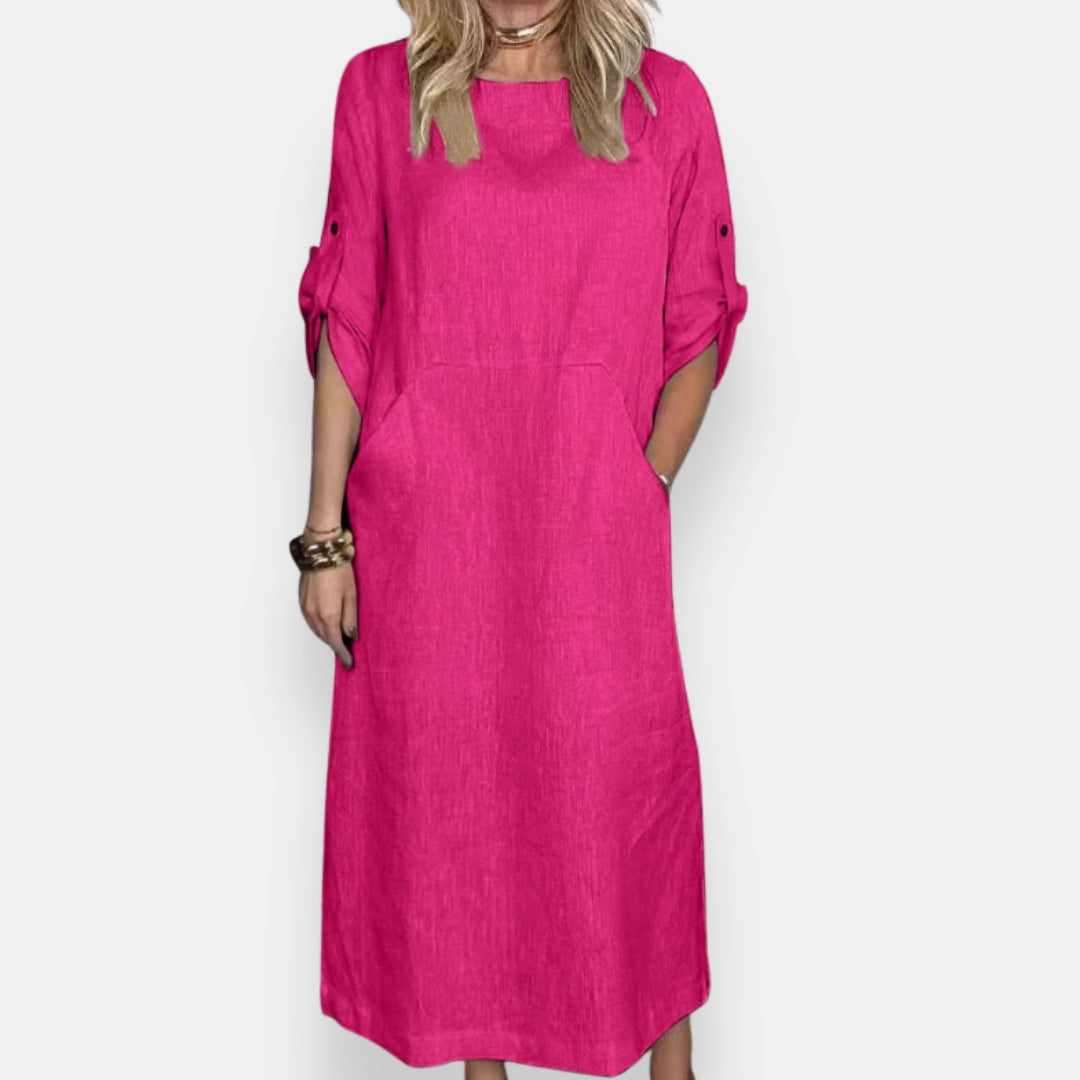Solène | Robe midi retroussable