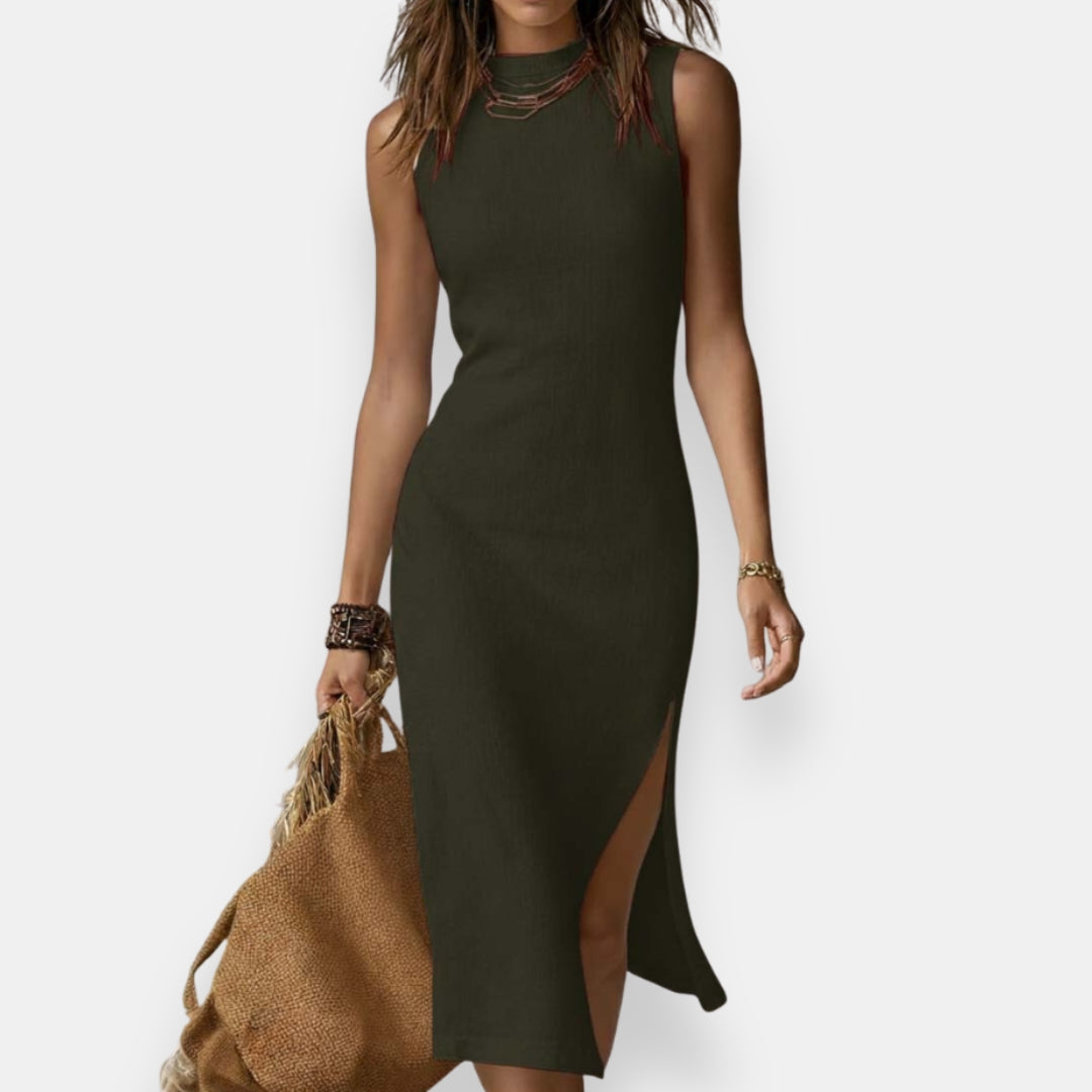 Aremberge | Robe midi ajustée fente