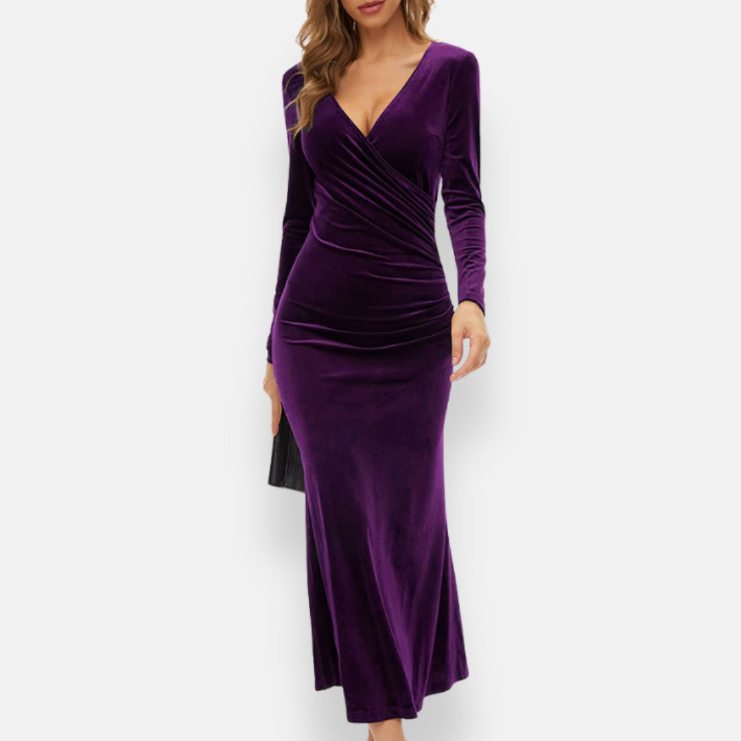 Vionna | Robe longue à col en V