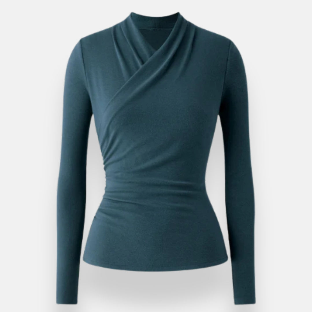 Cérina | Haut enveloppant à manches longues