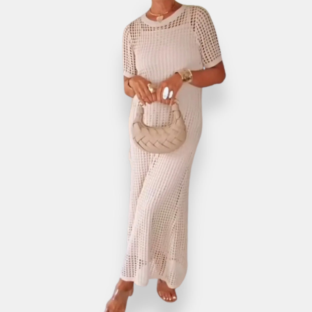 Liézel | Robe longue ajourée courte