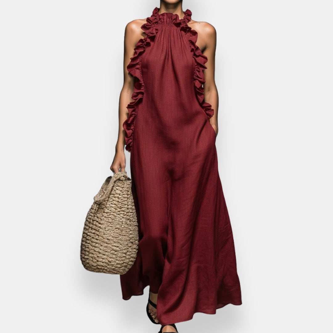 Olynthe | Robe dos nu à volants