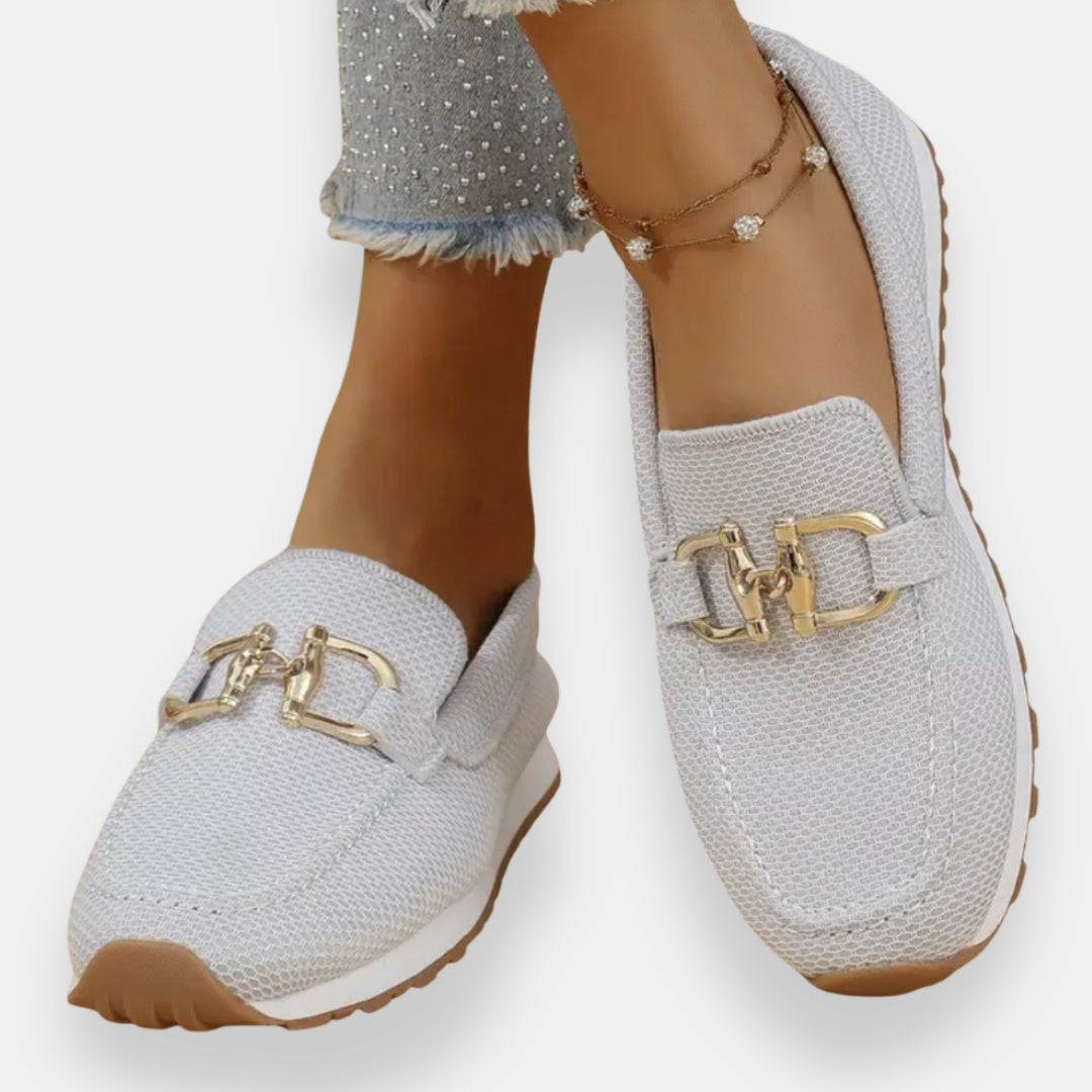 Théovrine | Sneakers loafer boucle dorée
