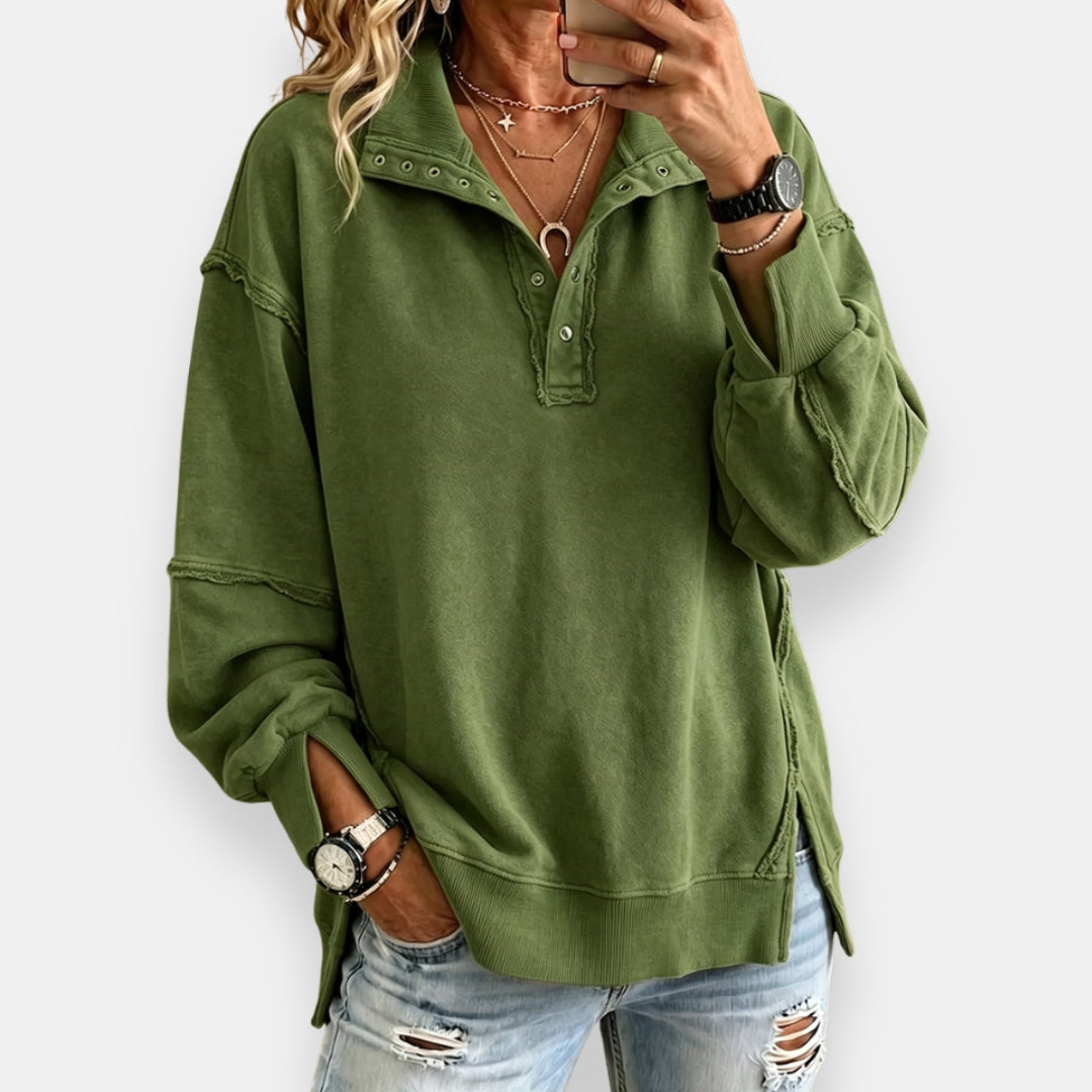 Amaia | Sweat Col Boutonné
