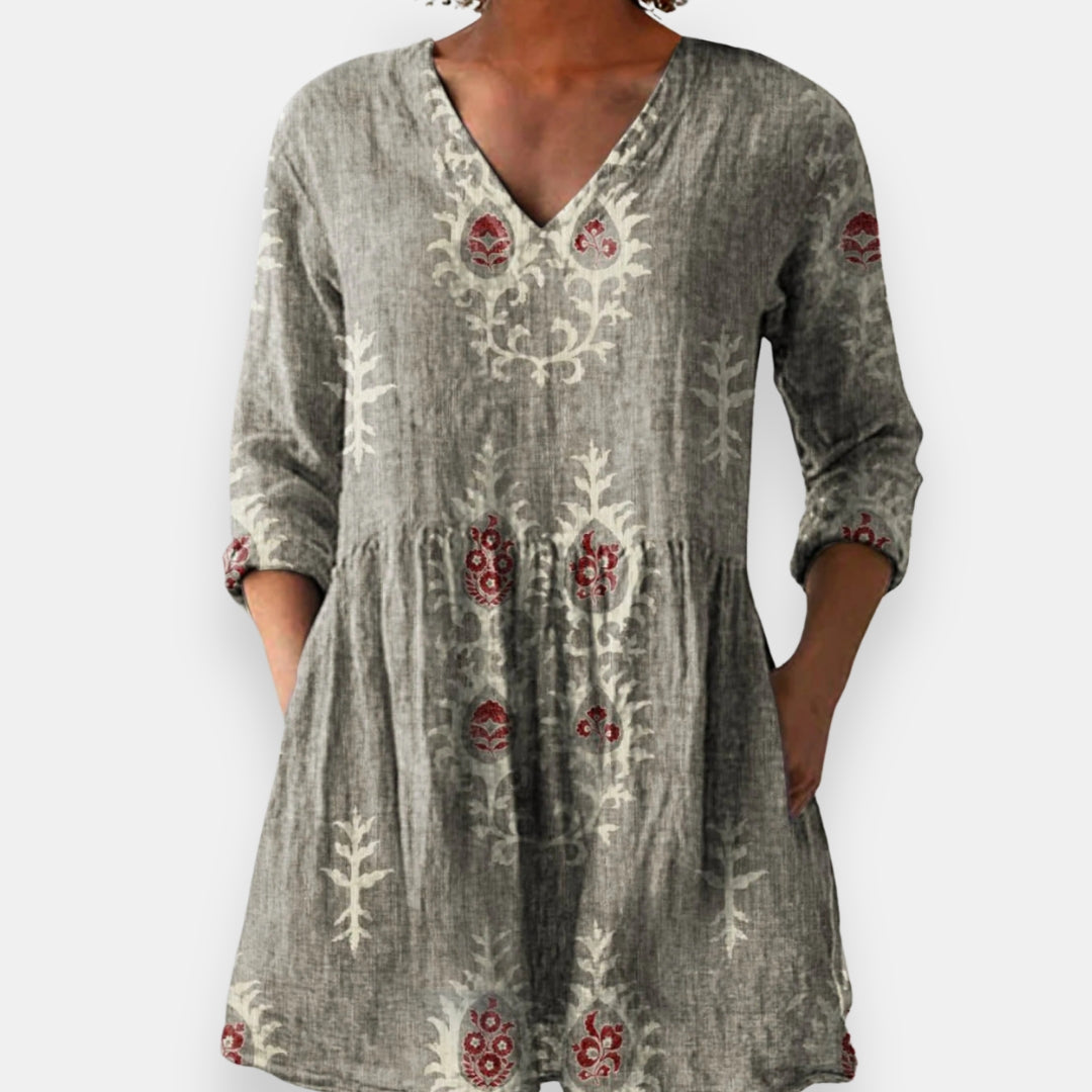 Aliette | Blouse Col V Folklorique