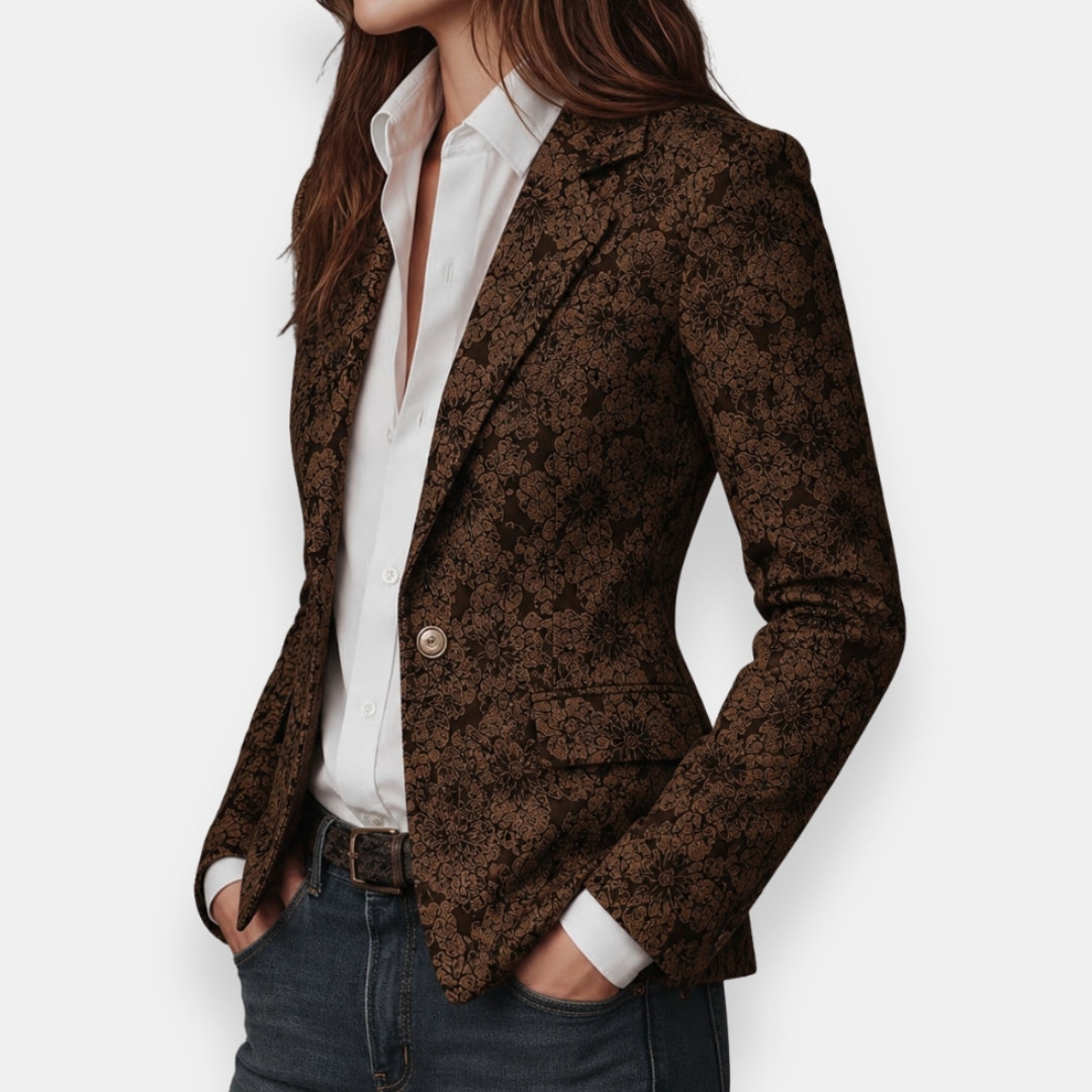 Laora | Veste en Jacquard à Motif Floral