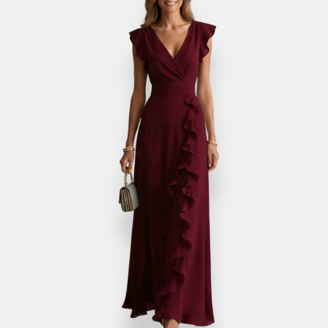 Prune | Robe cérémonie volanté