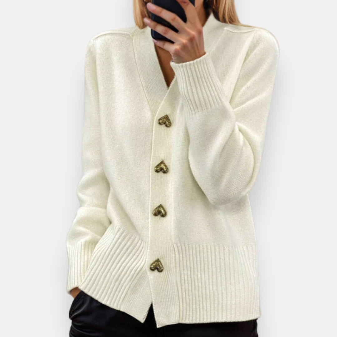 Éléana | Cardigan chic à boutons bijoux