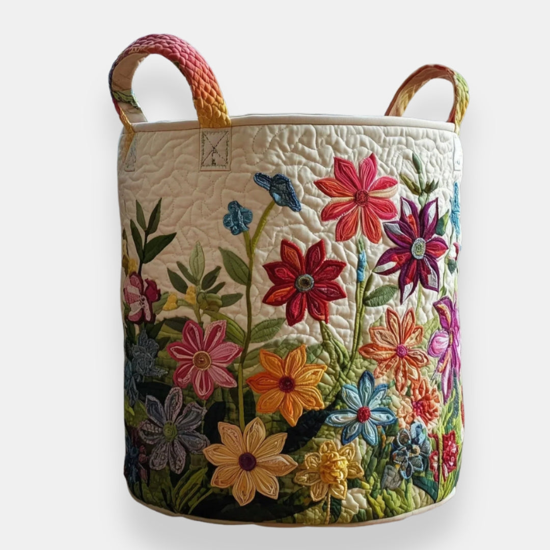 Panier Linge Fleuri