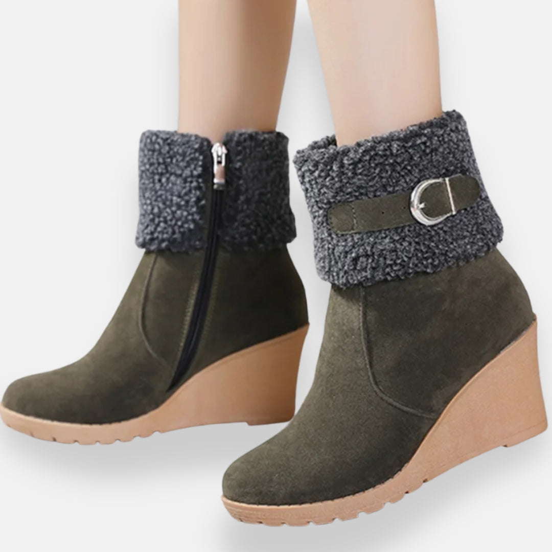 Amarylle | Bottines Doublées à Talon Compensé