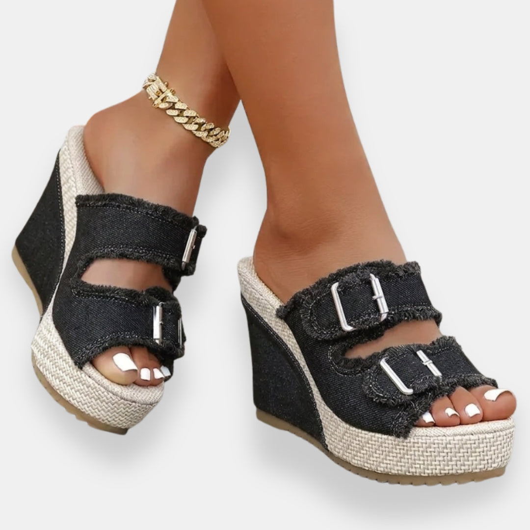 Albérade | Sandales compensées boucles