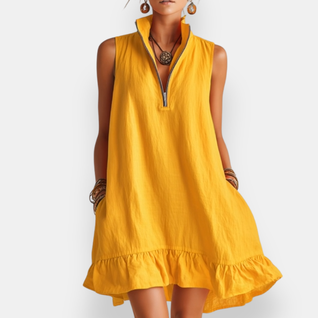 Hilaire | Robe courte sans manches à volant