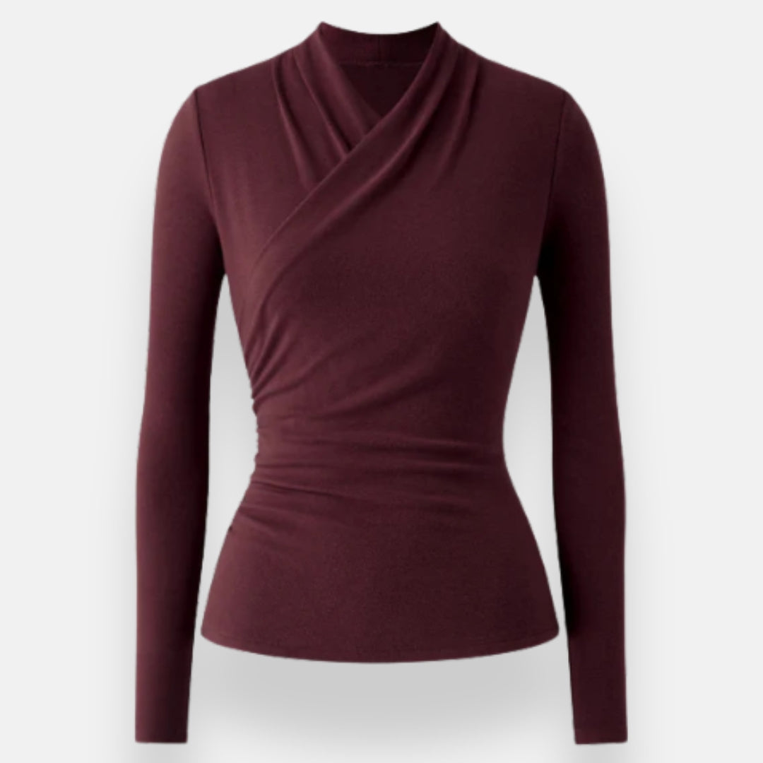 Cérina | Haut enveloppant à manches longues