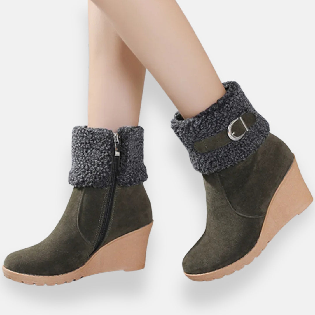 Amarylle | Bottines Doublées à Talon Compensé