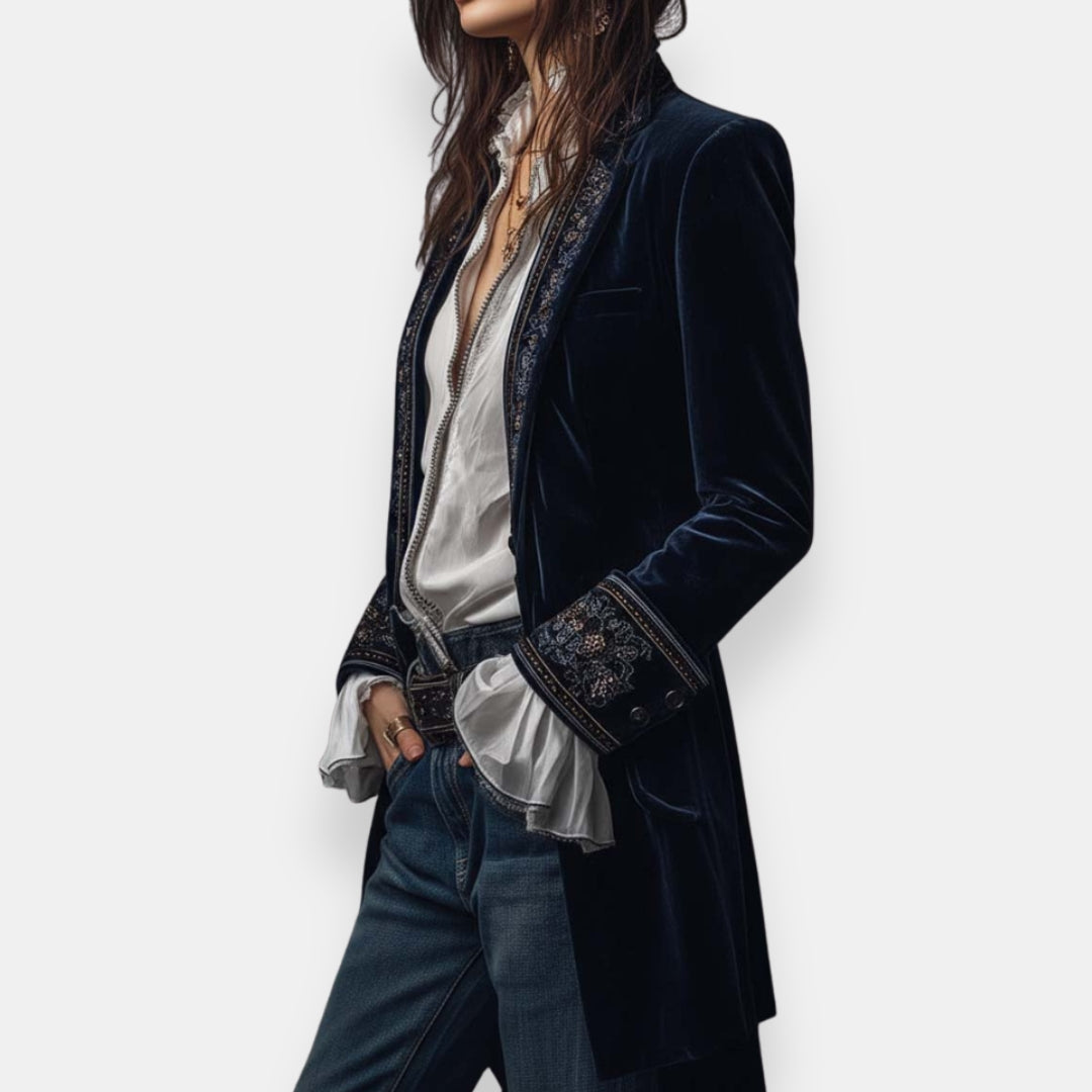 Garbiñe | Veste en Velours à Fermeture Zippée