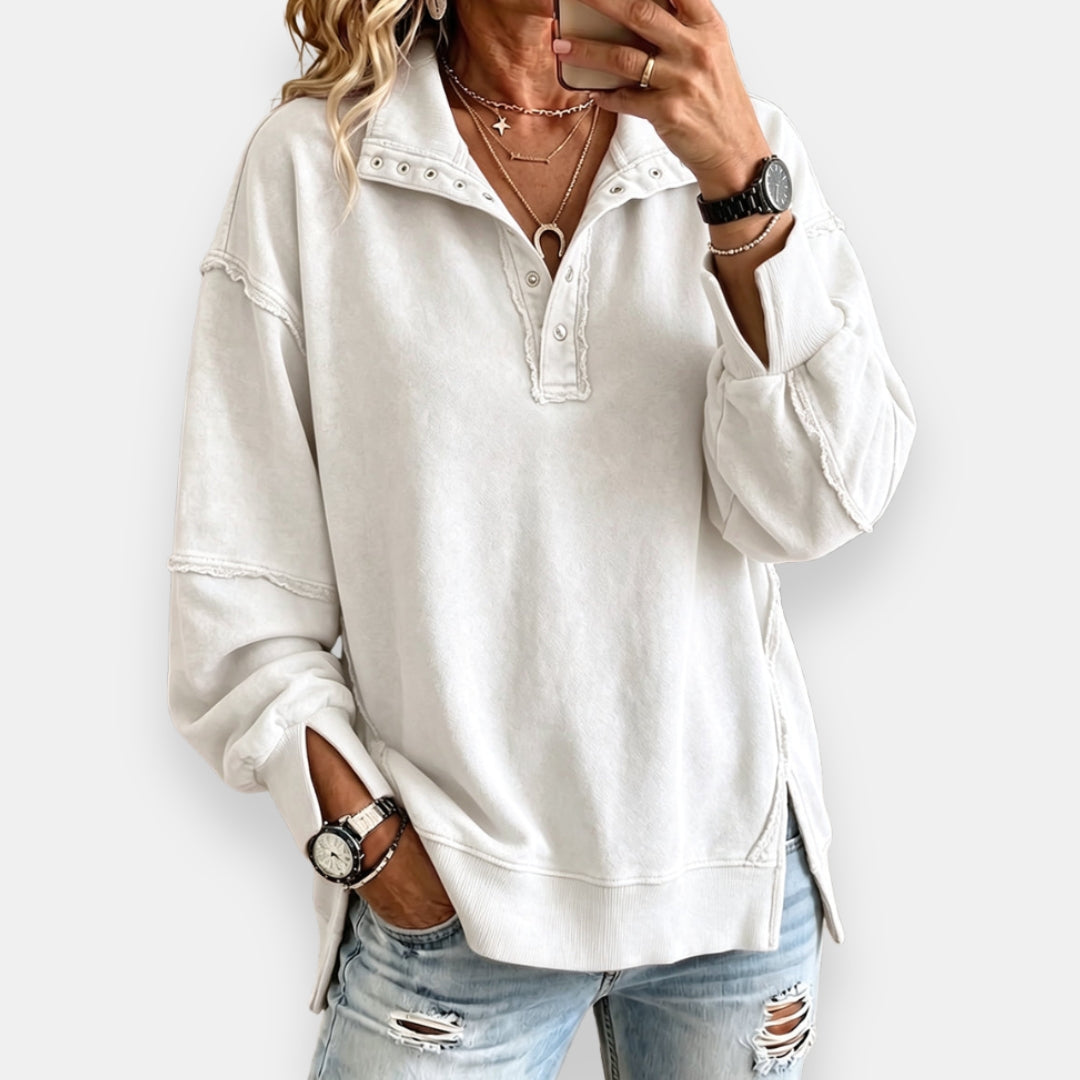 Amaia | Sweat Col Boutonné