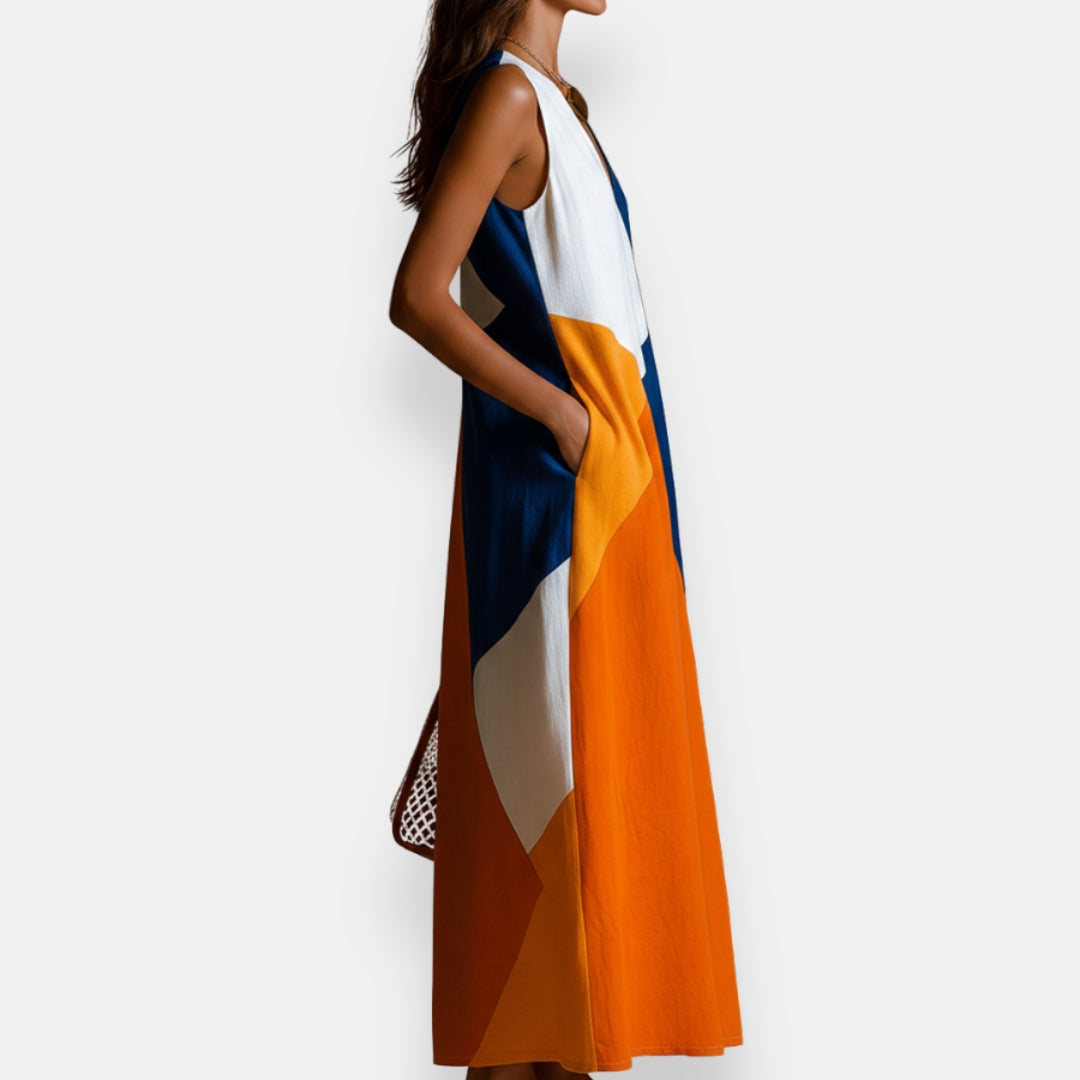 Berthe | Robe Longue Tricolore