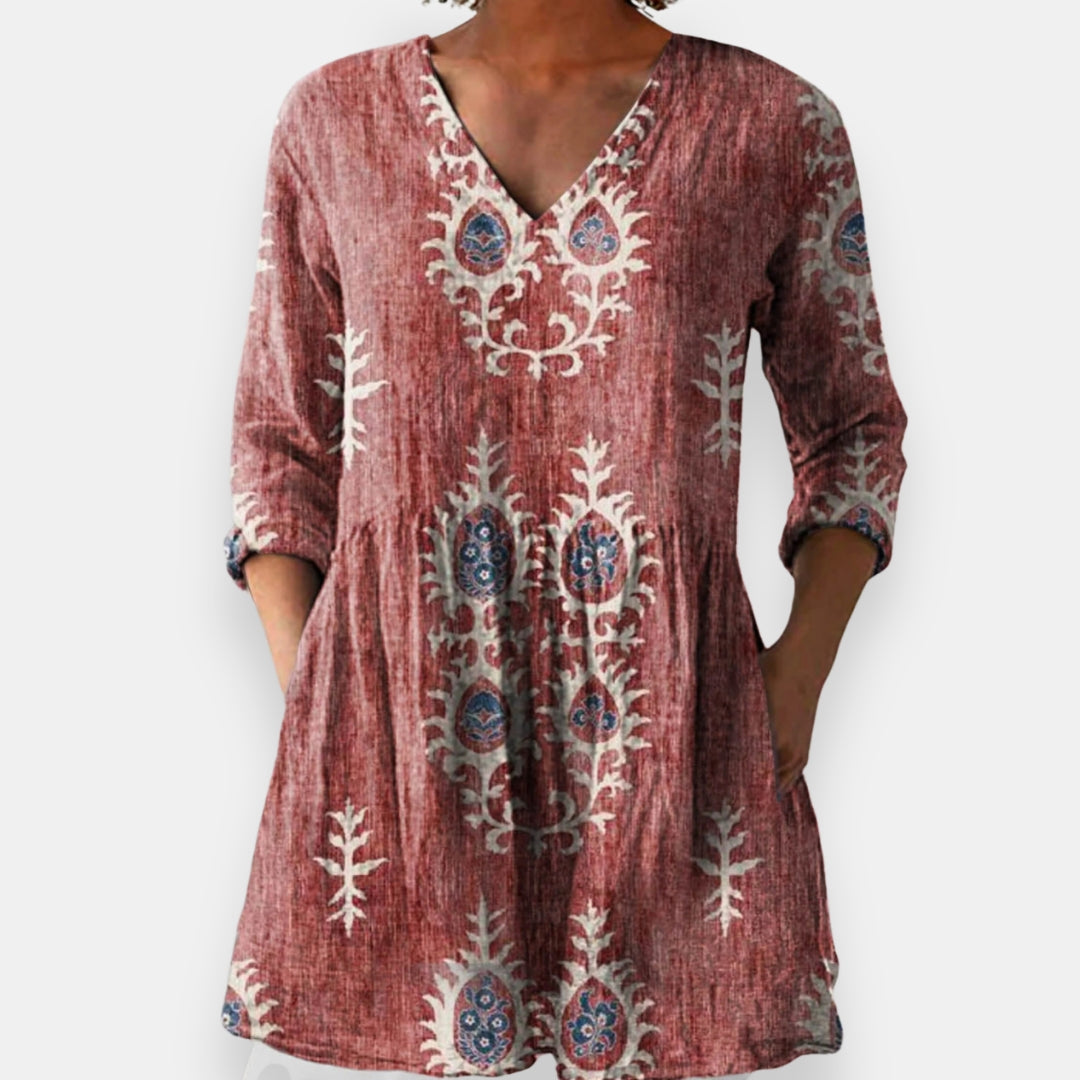 Aliette | Blouse Col V Folklorique